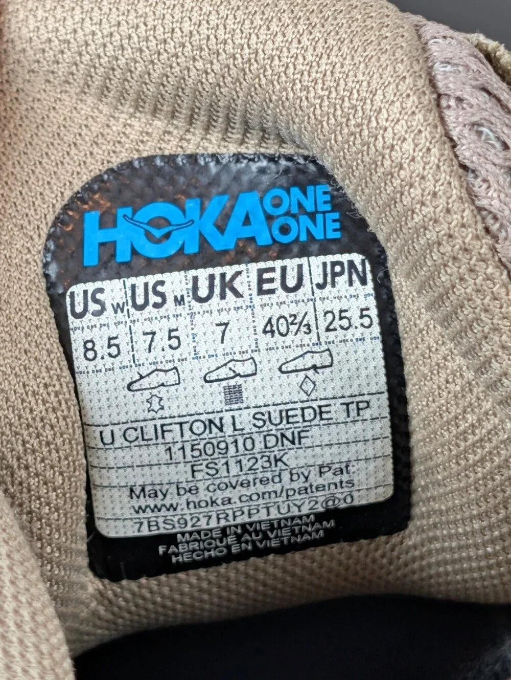 HOKA Unisex Clifton L Suede Sneaker Simply Taupe Pumice Stone